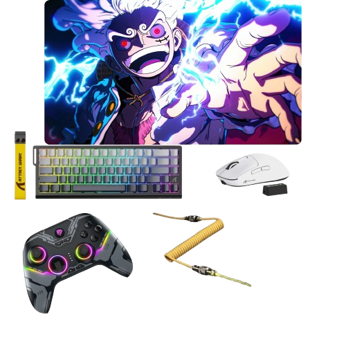 Attack Shark X3 pro mouse, Attack Shark X68 HE Magnetic Keyboard, Custom Mousepad 90x40, Aviator Cable RGB, EasySMX Controller X15