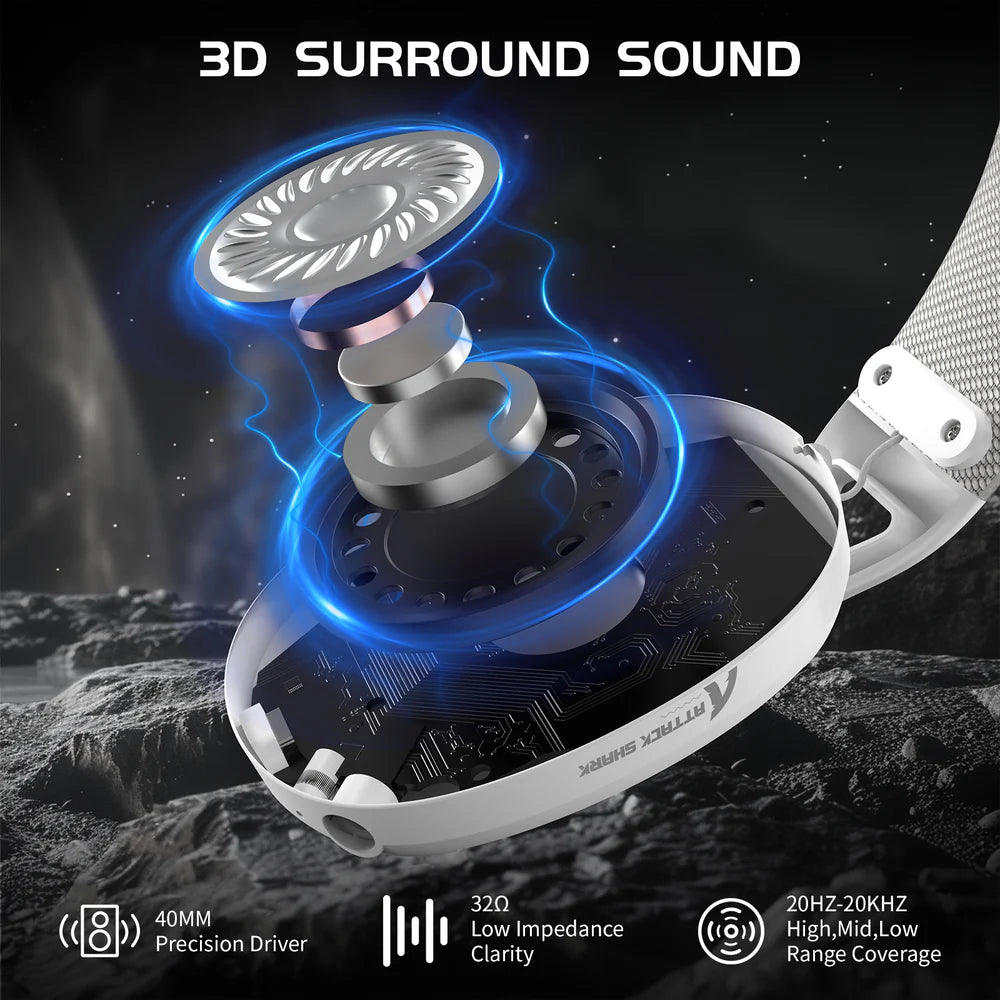 ATTACKSHARKL80Ultra-LightTri-ModeGamingHeadsetSurroundSound | Tinker Store