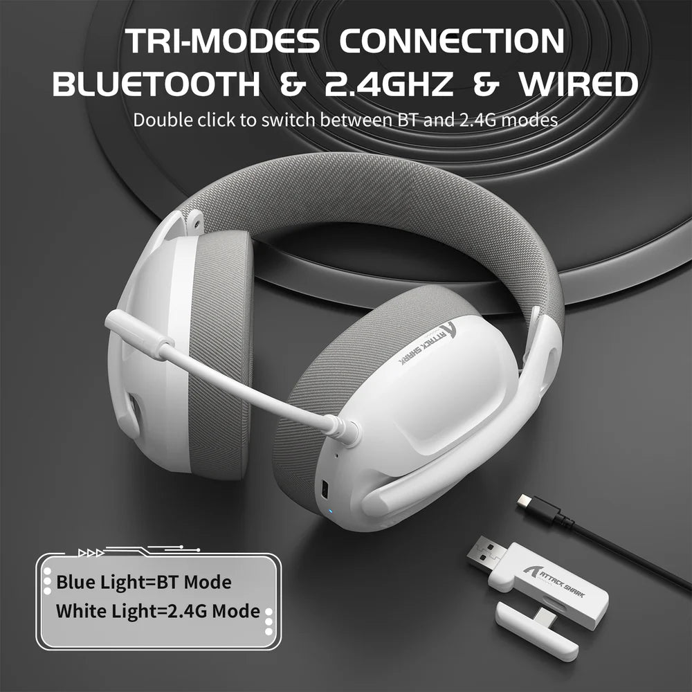 ATTACKSHARKL80Ultra-LightTri-ModeGamingHeadsetTri-modes | Tinker Store