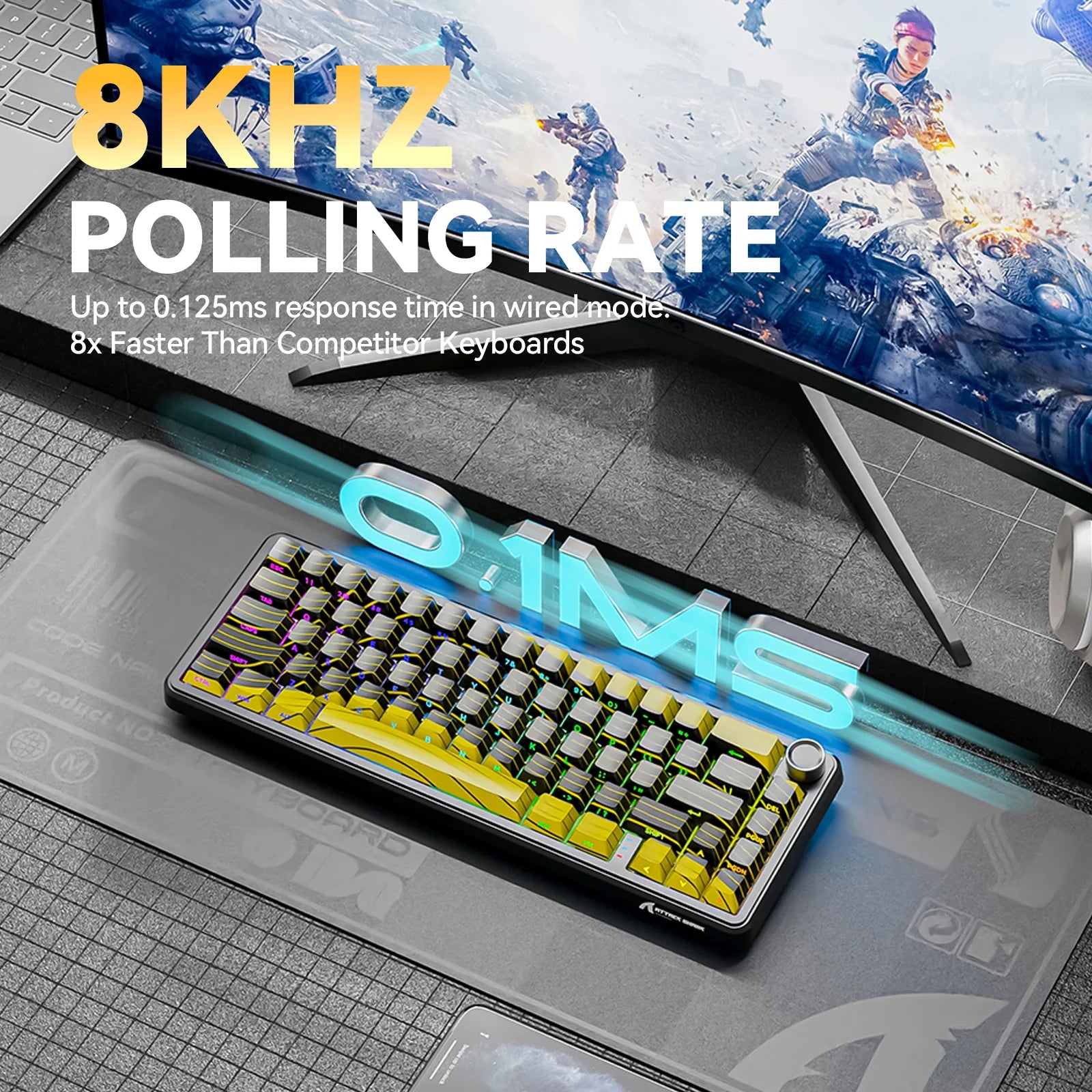 ATTACK SHARK X65PRO HE Wireless Rapid Trigger Keyboard Magnetic Switch 8KHZ Polling Rate