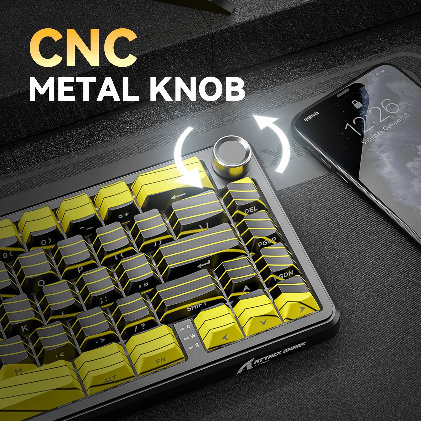 ATTACK SHARK X65PRO HE Wireless Rapid Trigger Keyboard Magnetic Switch CNC Metal knob
