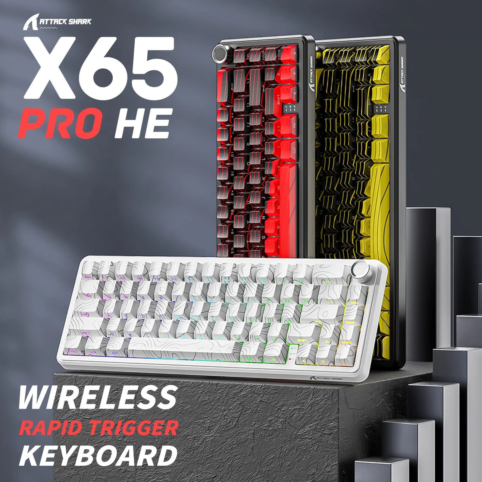 ATTACK SHARK X65PRO HE Wireless Rapid Trigger Keyboard Magnetic Switch Rapid Trigger