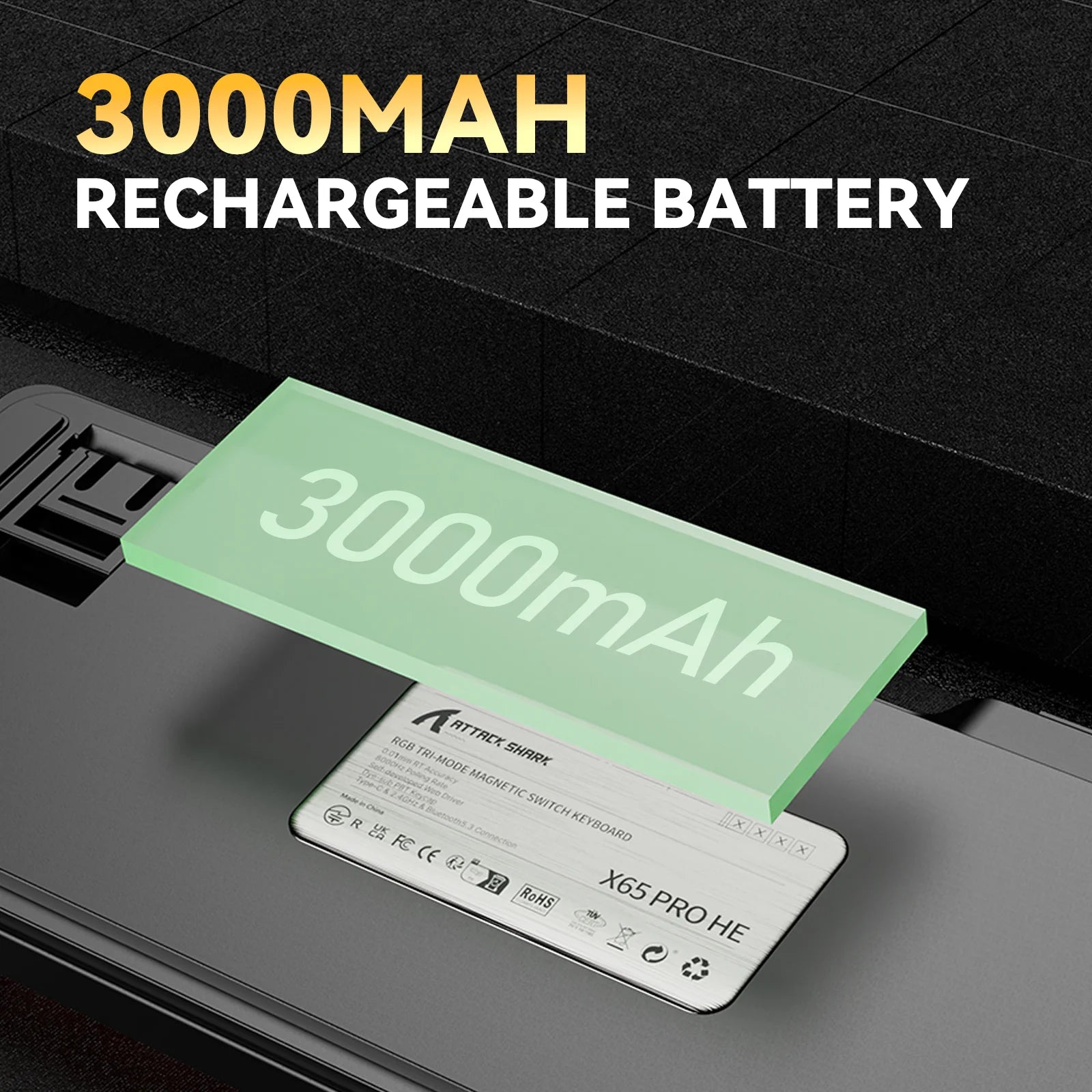 ATTACK SHARK X65PRO HE Wireless Rapid Trigger Keyboard Magnetic Switch Rechargable Battery