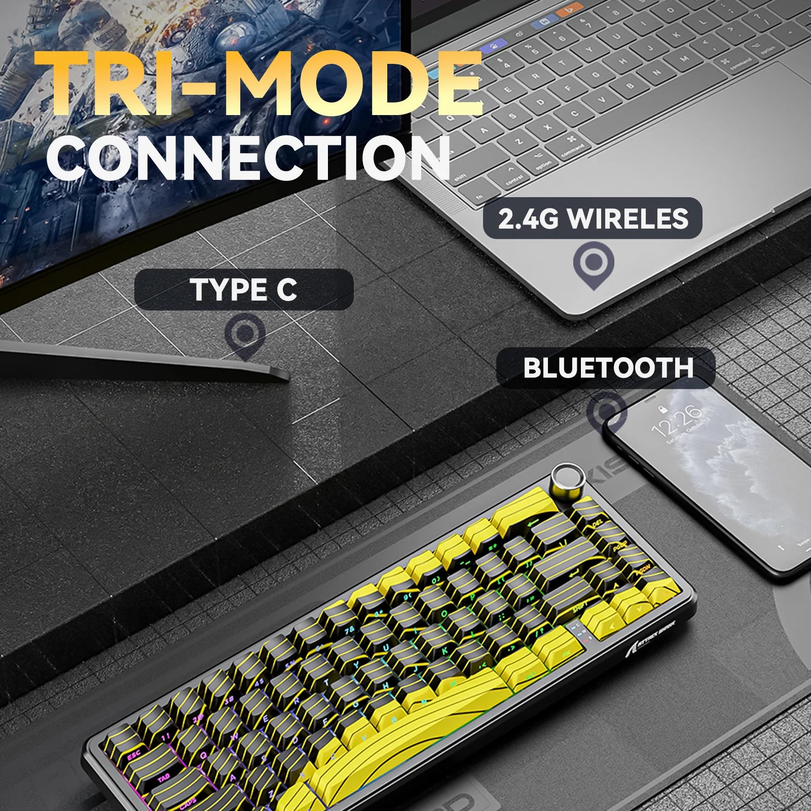 ATTACK SHARK X65PRO HE Wireless Rapid Trigger Keyboard Magnetic Switch Tri mode Connection