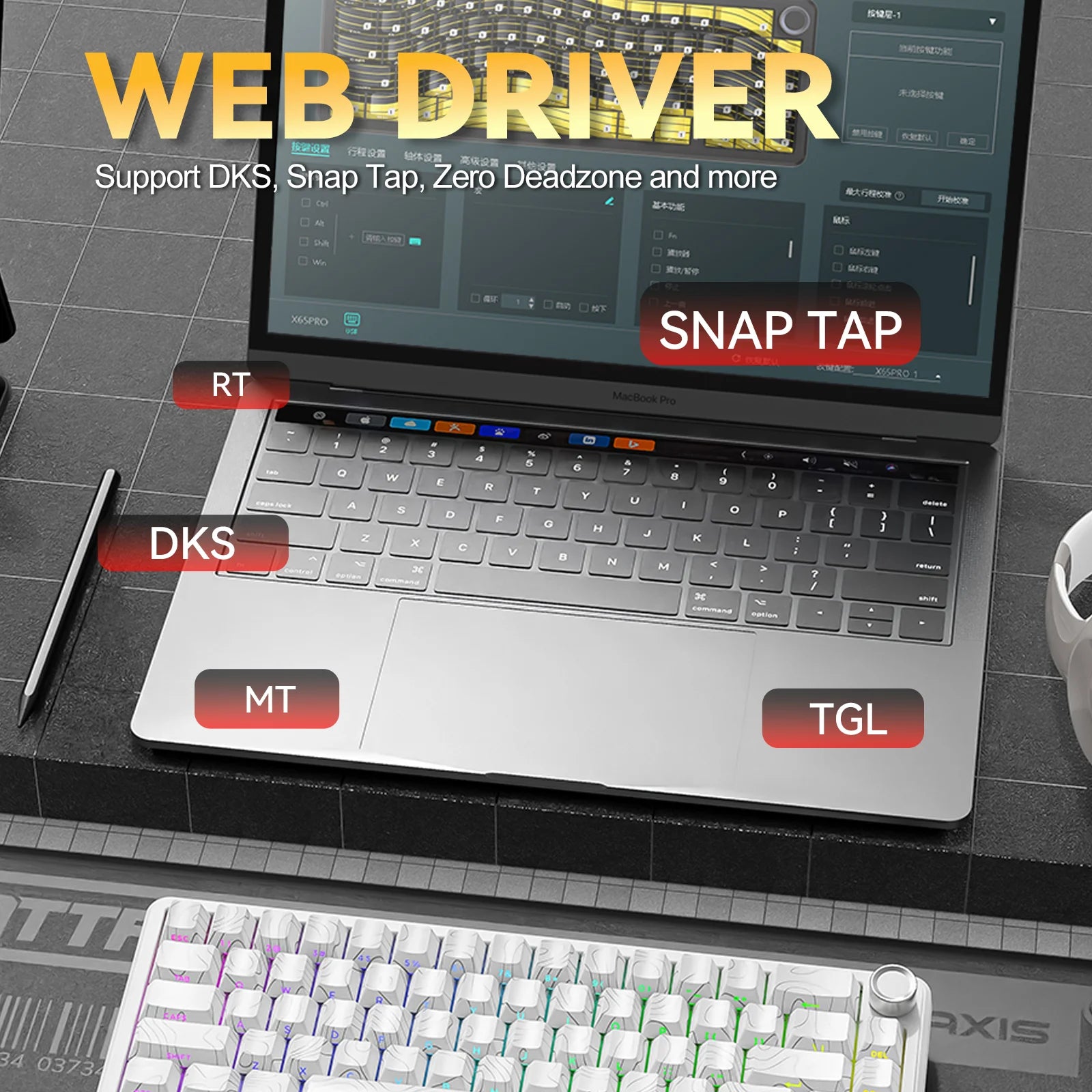 ATTACK SHARK X65PRO HE Wireless Rapid Trigger Keyboard Magnetic Switch Web Driver