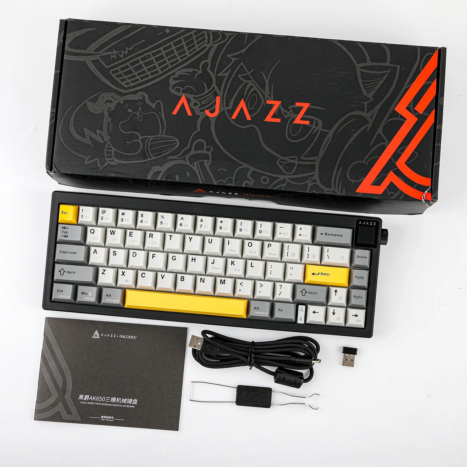 Ajazz AK650 Wireless mechanical keyboard Packaging | Tinker Store