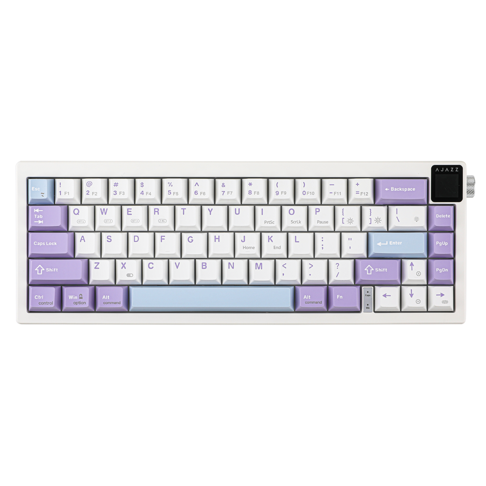 Ajazz AK650 Wireless mechanical keyboard With Display screen White Color
