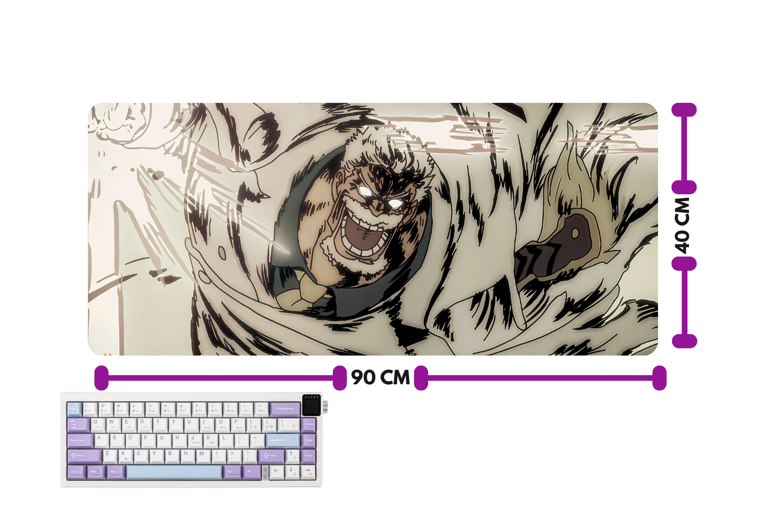 Ajazz AK650 Wireless mechanical keyboard With Display screen and custom mousepad White