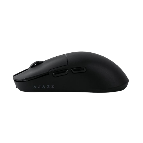 Black gaming mouse Side with 'AJAZZ' branding on a Transparent background