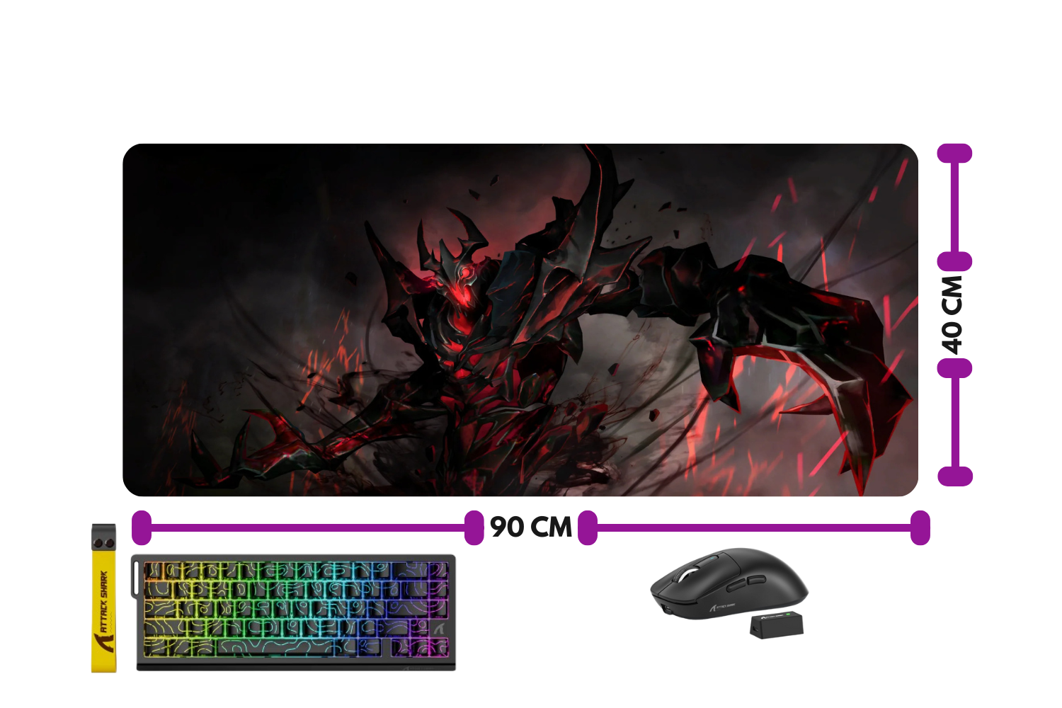 Attack Shark X3pro and ATTACK SHARK X68 HE Rapid Trigger Keyboard Magnetic Switch and Custom Mousepad Color Black